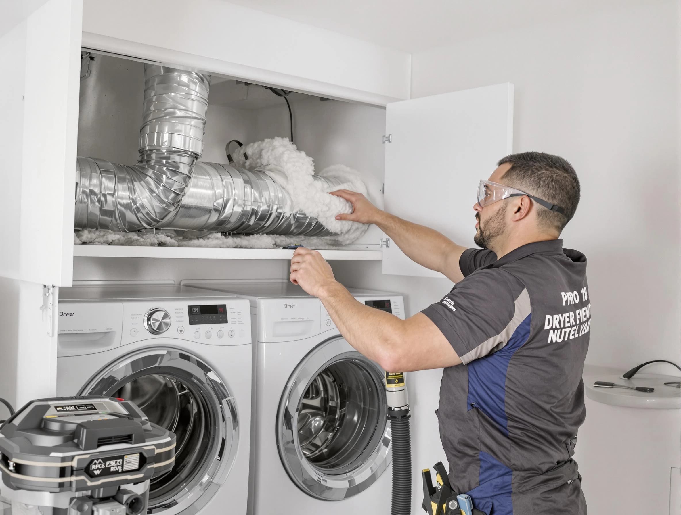 Tuscaloosa Dryer Vent Cleaning certified technician performing specialized gas dryer vent cleaning in Tuscaloosa