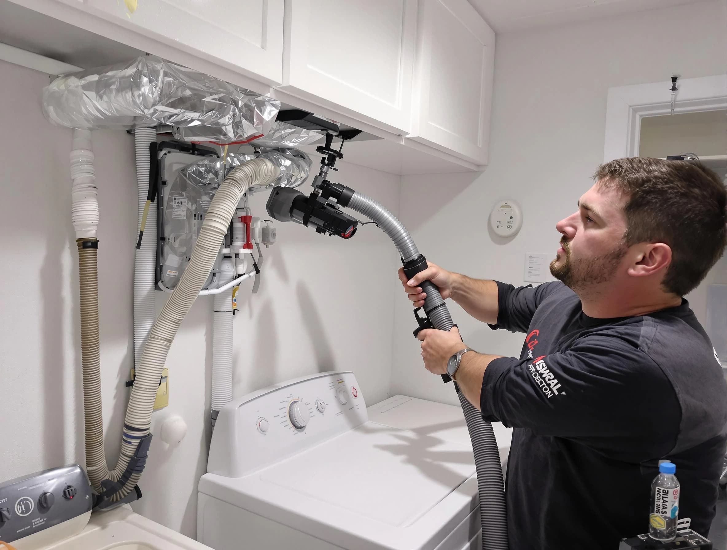 Tuscaloosa Dryer Vent Cleaning certified technician performing safety-focused gas dryer vent cleaning in Tuscaloosa