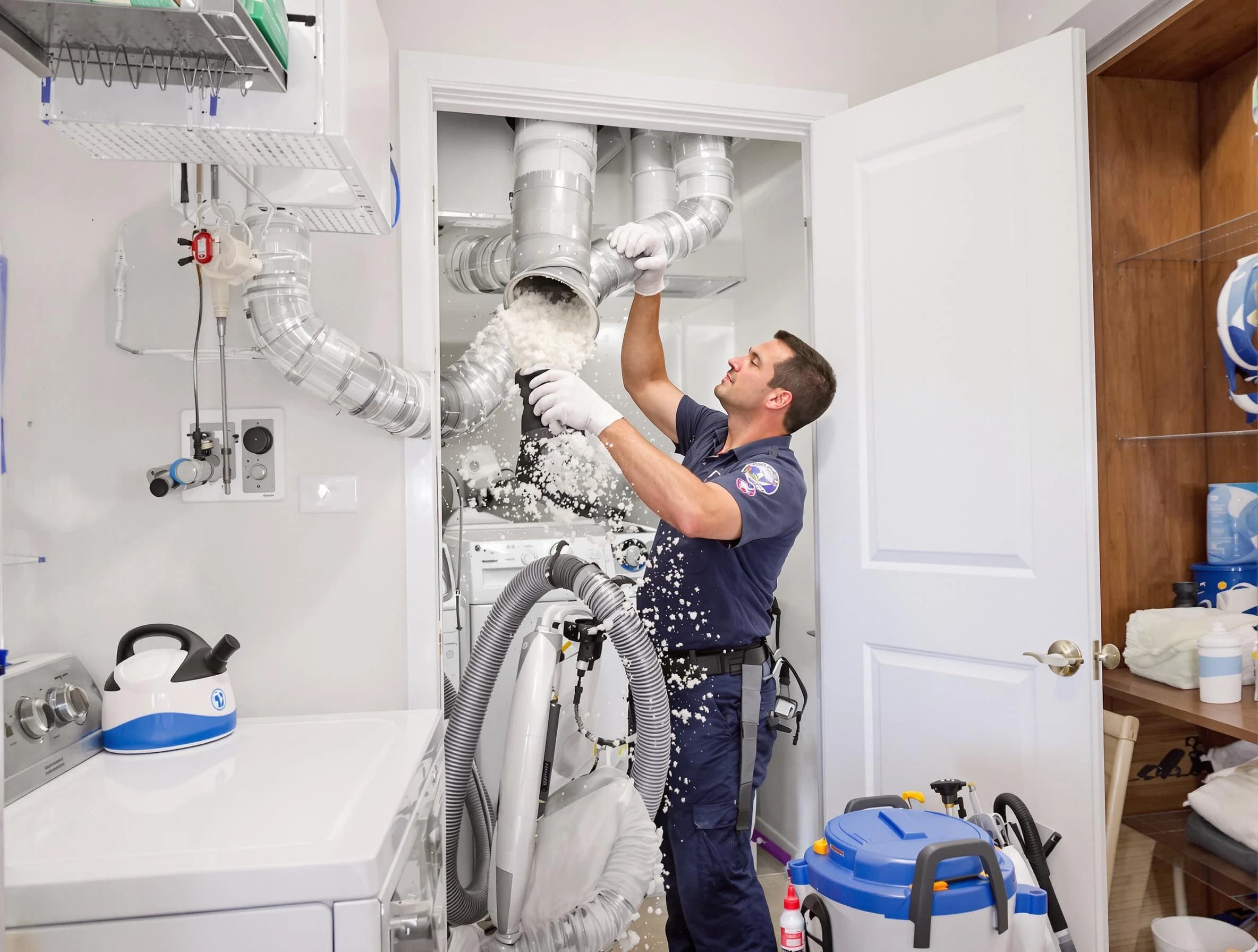 Tuscaloosa Dryer Vent Cleaning technician delivering thorough residential dryer vent cleaning service in Tuscaloosa