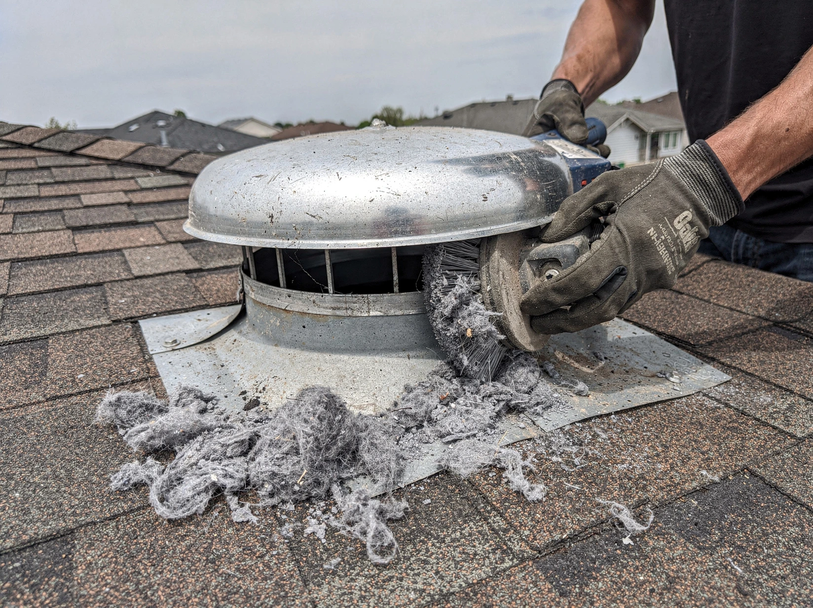 Cleaning Dryer Vent On Roof in Tuscaloosa